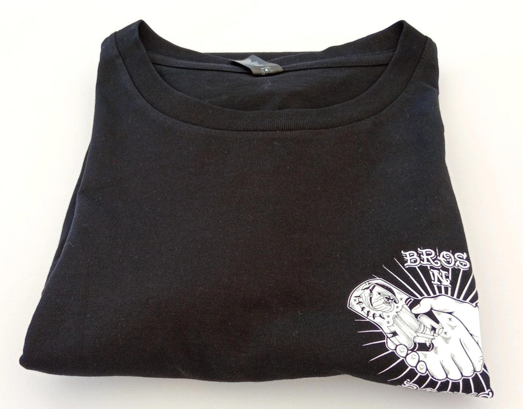 Brothers In Books Graphic Print T-Shirt Men's UK Size XL Black 100% Cotton