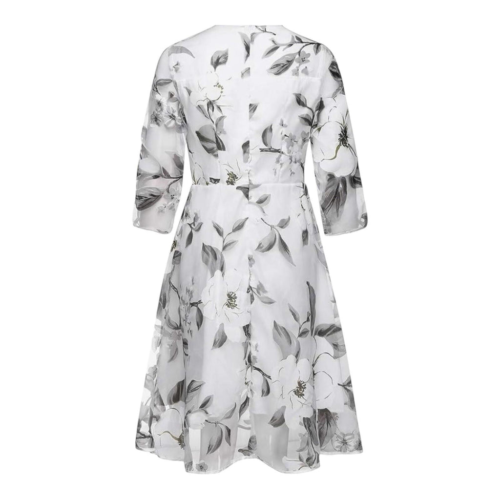 Floryday Maxi Dress Silver Floral Occasion Dress A Line Women’s UK Size S