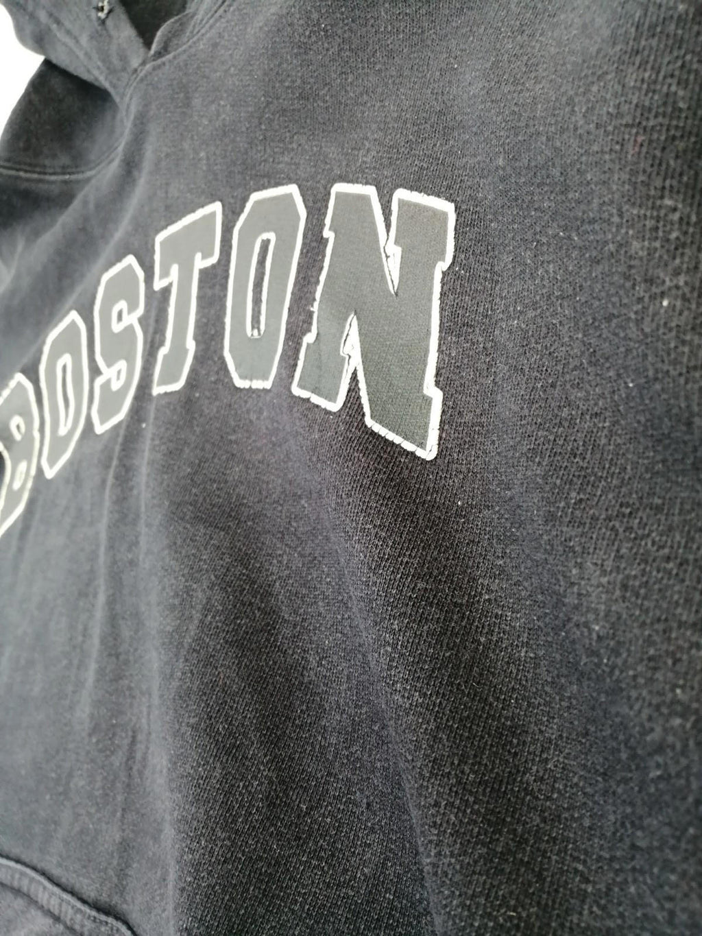 Boston Hoodie Men's Size M Navy Blue Jersey Hooded Pockets Sports