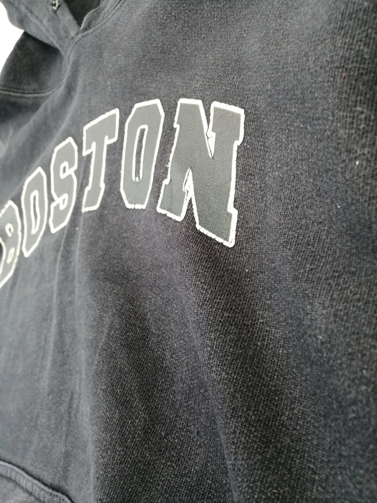 Boston Hoodie Men's Size M Navy Blue Jersey Hooded Pockets Sports