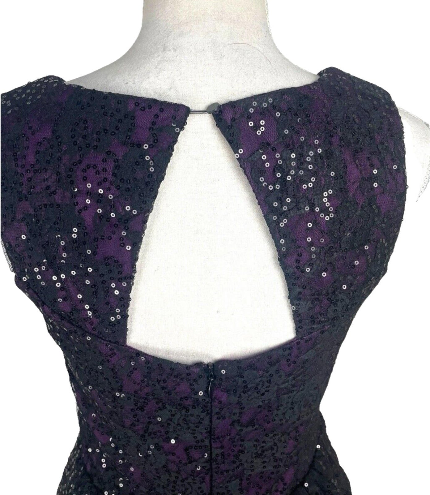 Oasis Sequin Dress Black & Purple Women’s UK Size S (8-10)