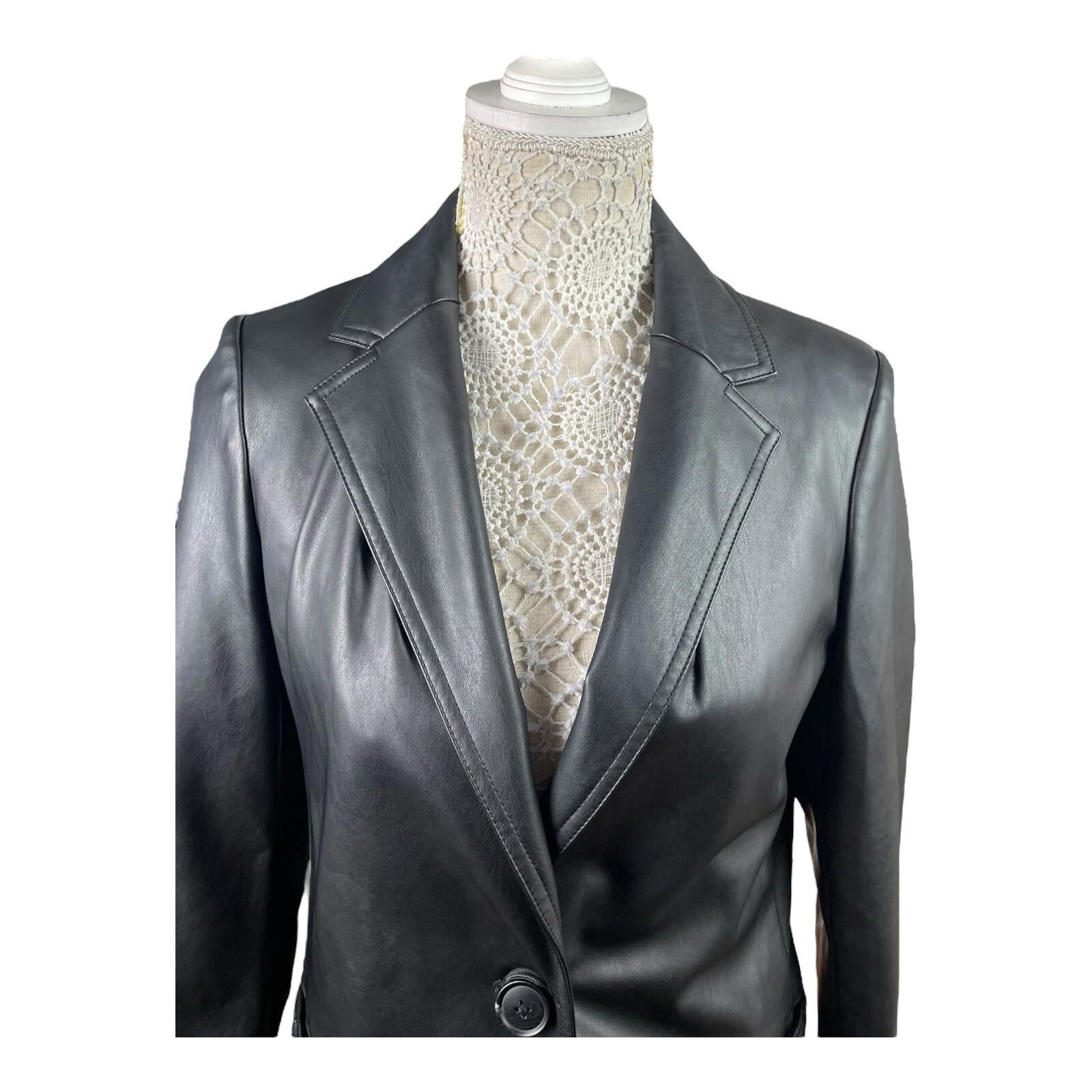 New Look Black Faux leather Blazer Relaxed Fit Women’s UK Size 6