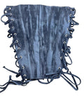 London Crew Black Washed Denim Corset Top Women’s UK Size 8 Side Laced Strapless