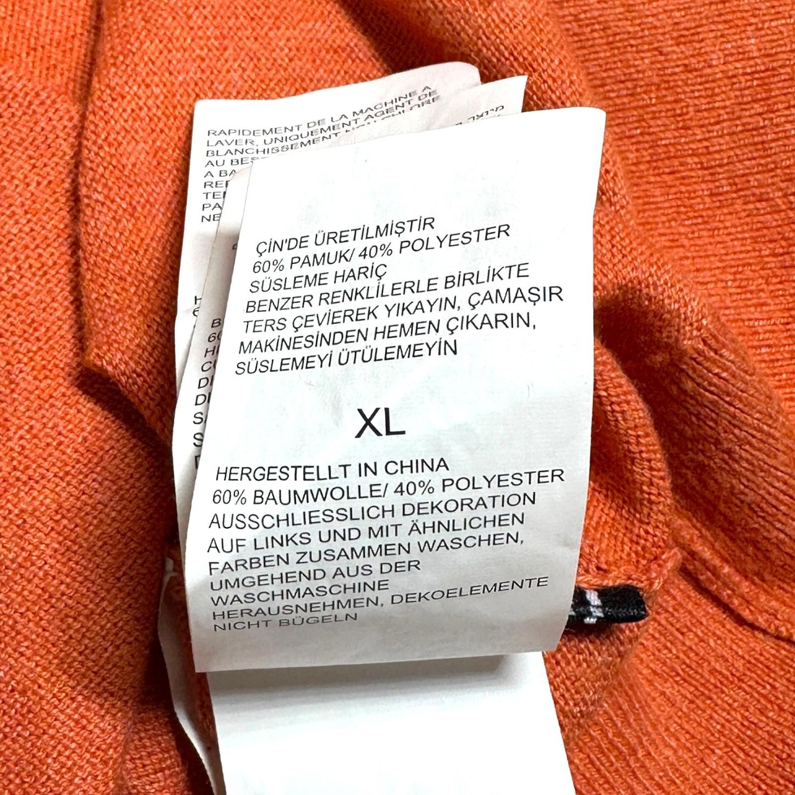 Nautica Knit Jumper Men's UK Size XL Orange Long Sleeve 1/4 Zip Sweater