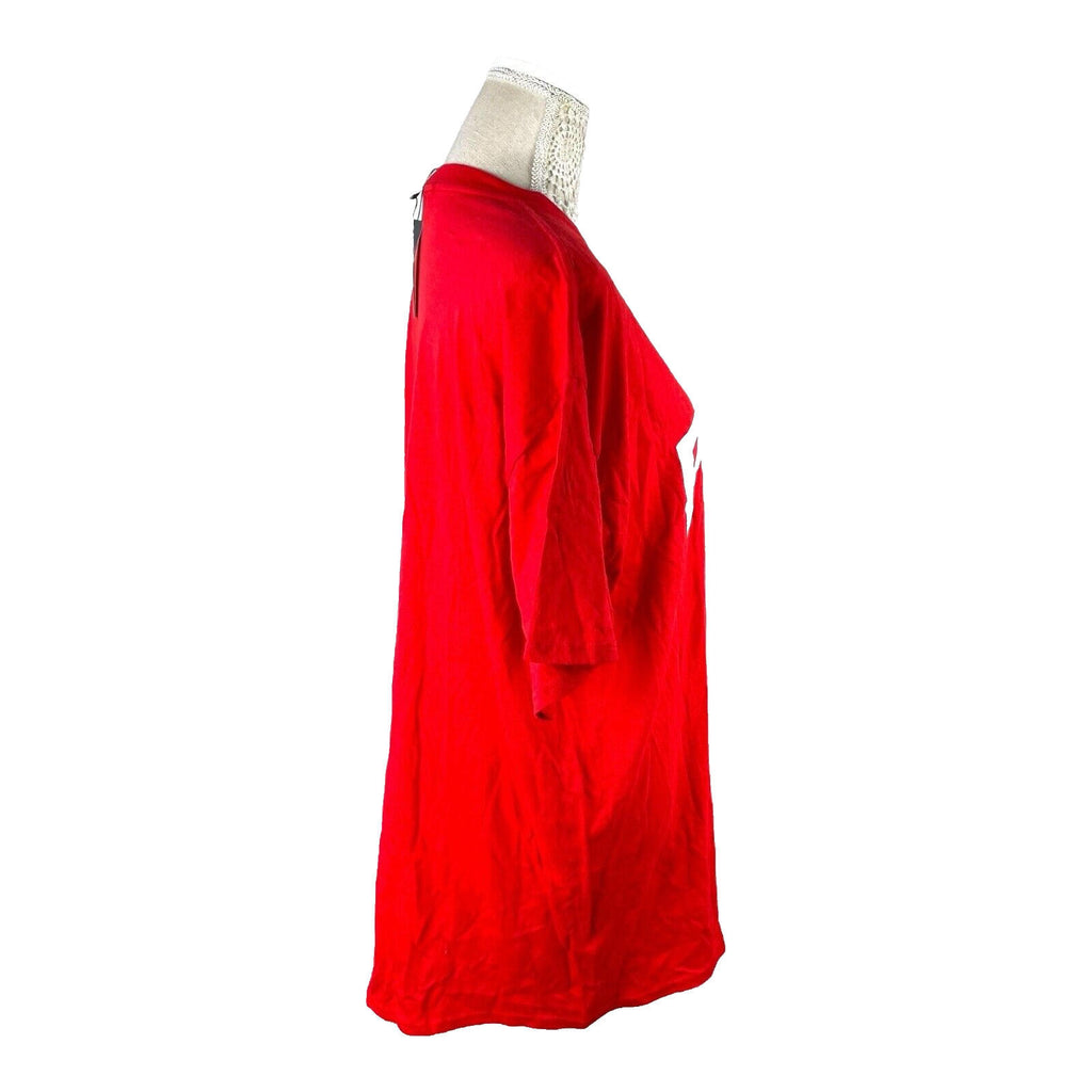 Pretty Little Thing T-Shirt Dress Red Paris Print Women’s UK Size M