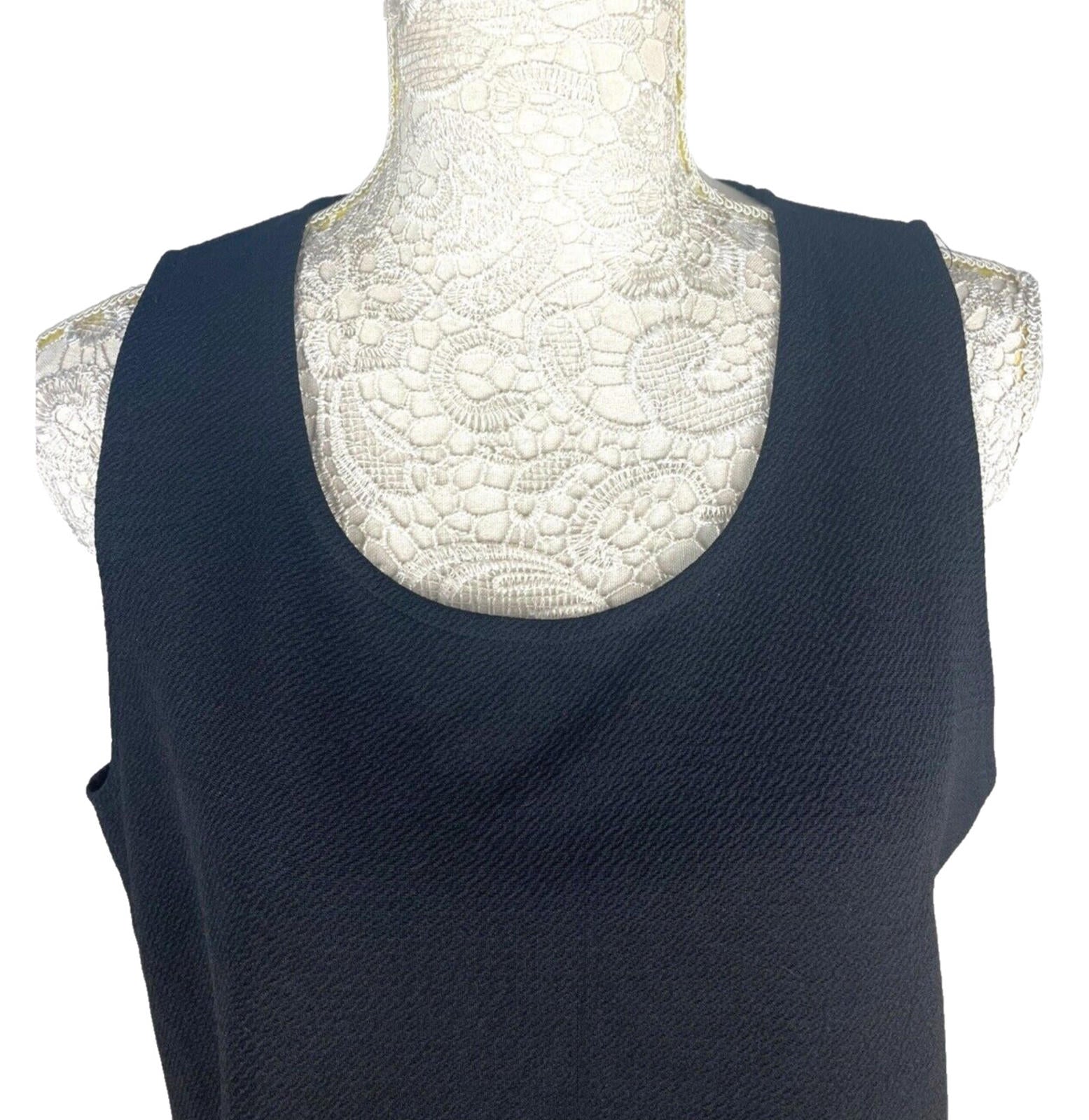 Select Crop Top Black Laser Cut Scallop Trim Women's UK Size 14