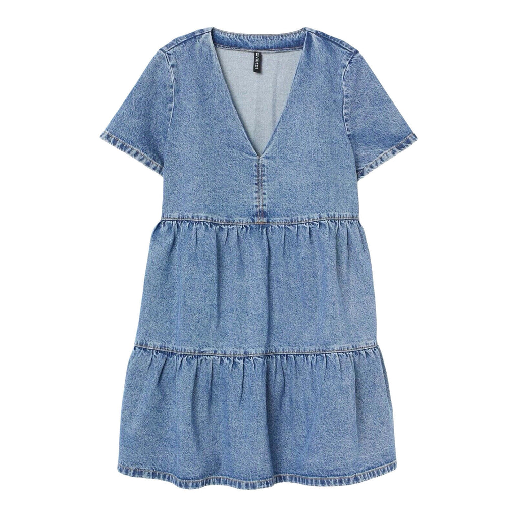 Divided Denim Smock Dress Tiered 100% Cotton Women’s UK Size XS