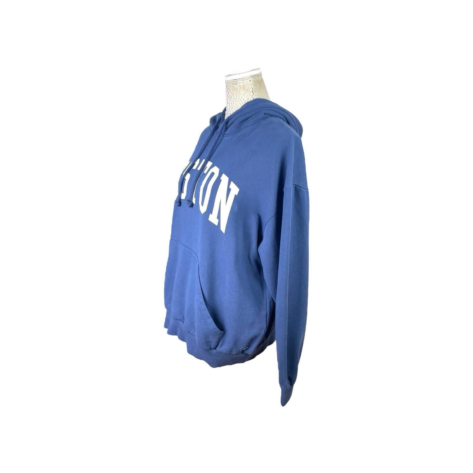 Pull&Bear Pacific Republic Navy Blue Boston Hoodie Oversized Women’s UK Size XS