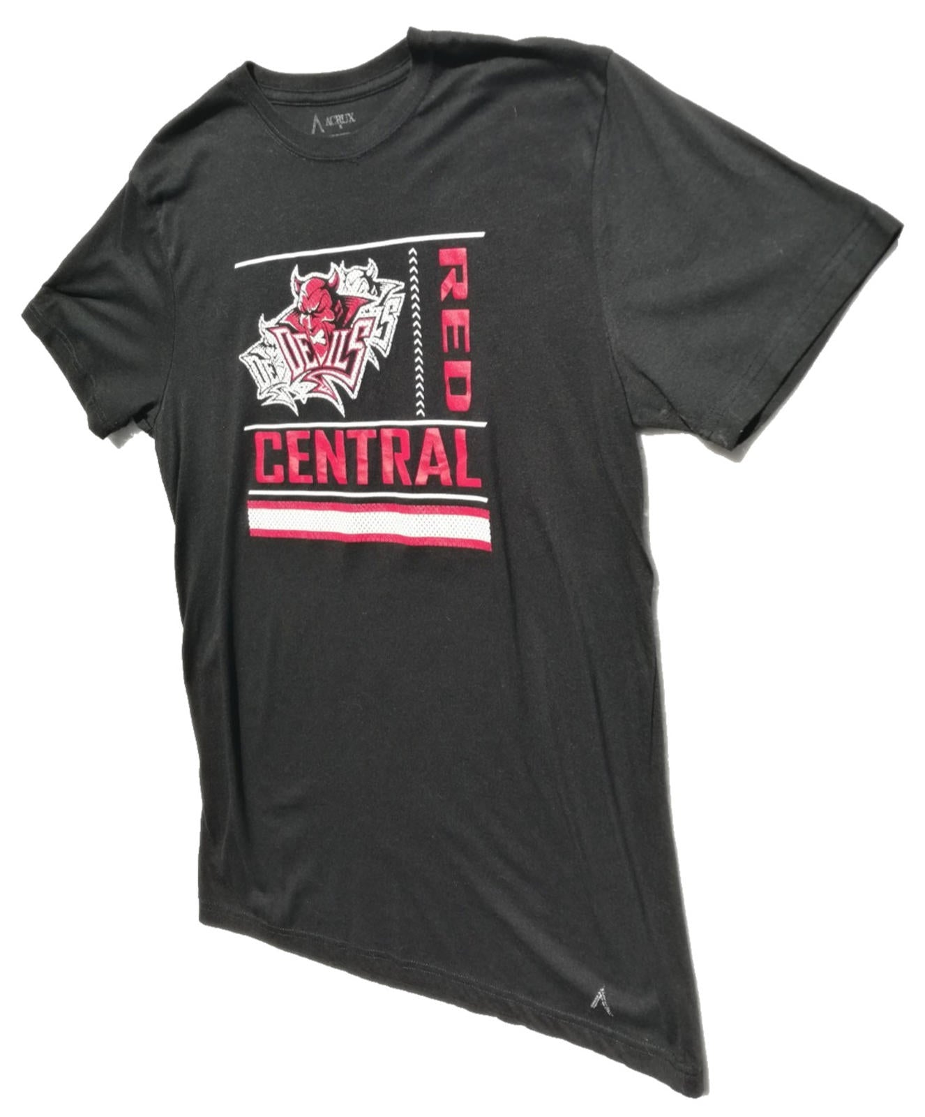 Devil's Red Central Graphic Print T-Shirt Men's Size L Black Crew Neck