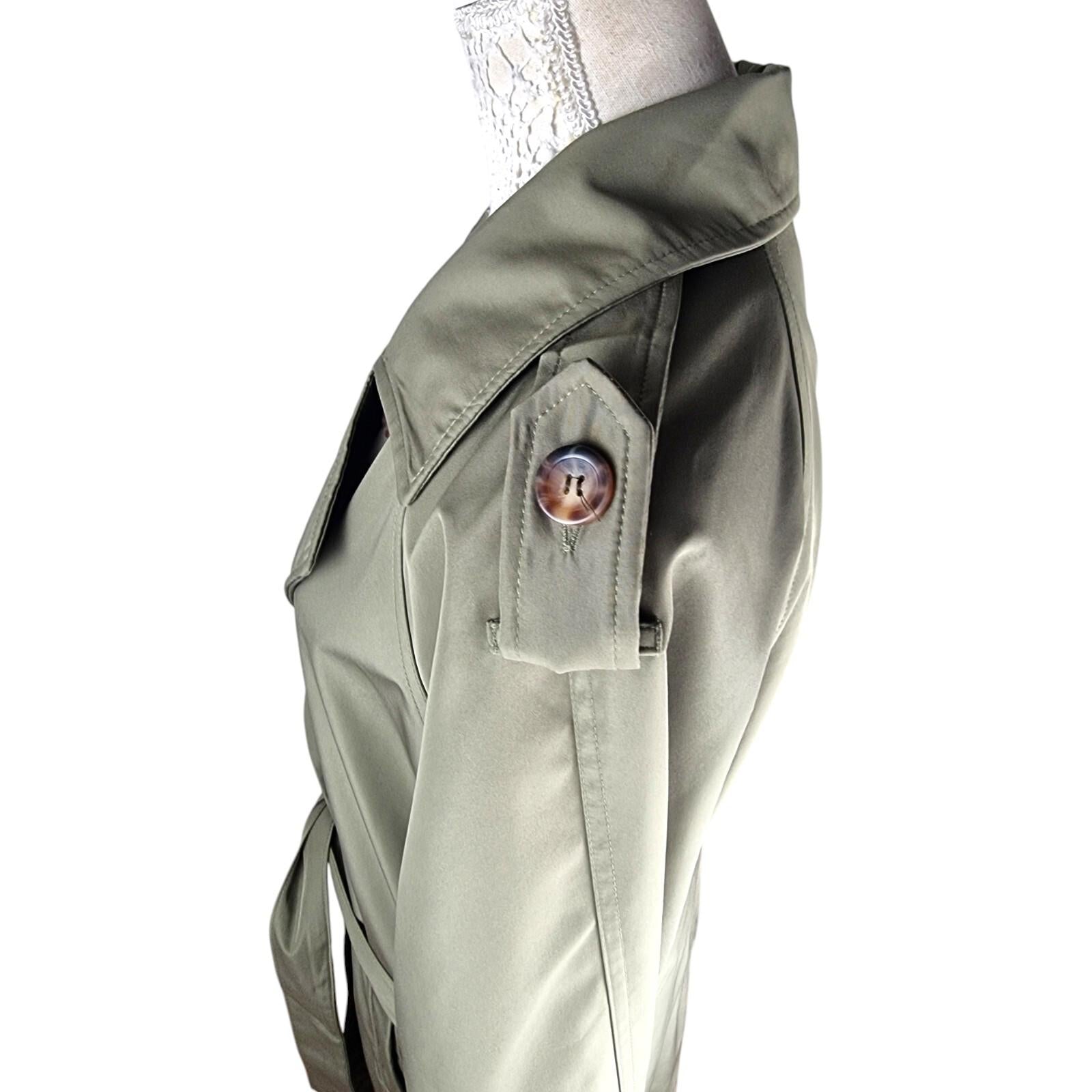 Stoosh Military Green Trench Coat Womens UK Size Large