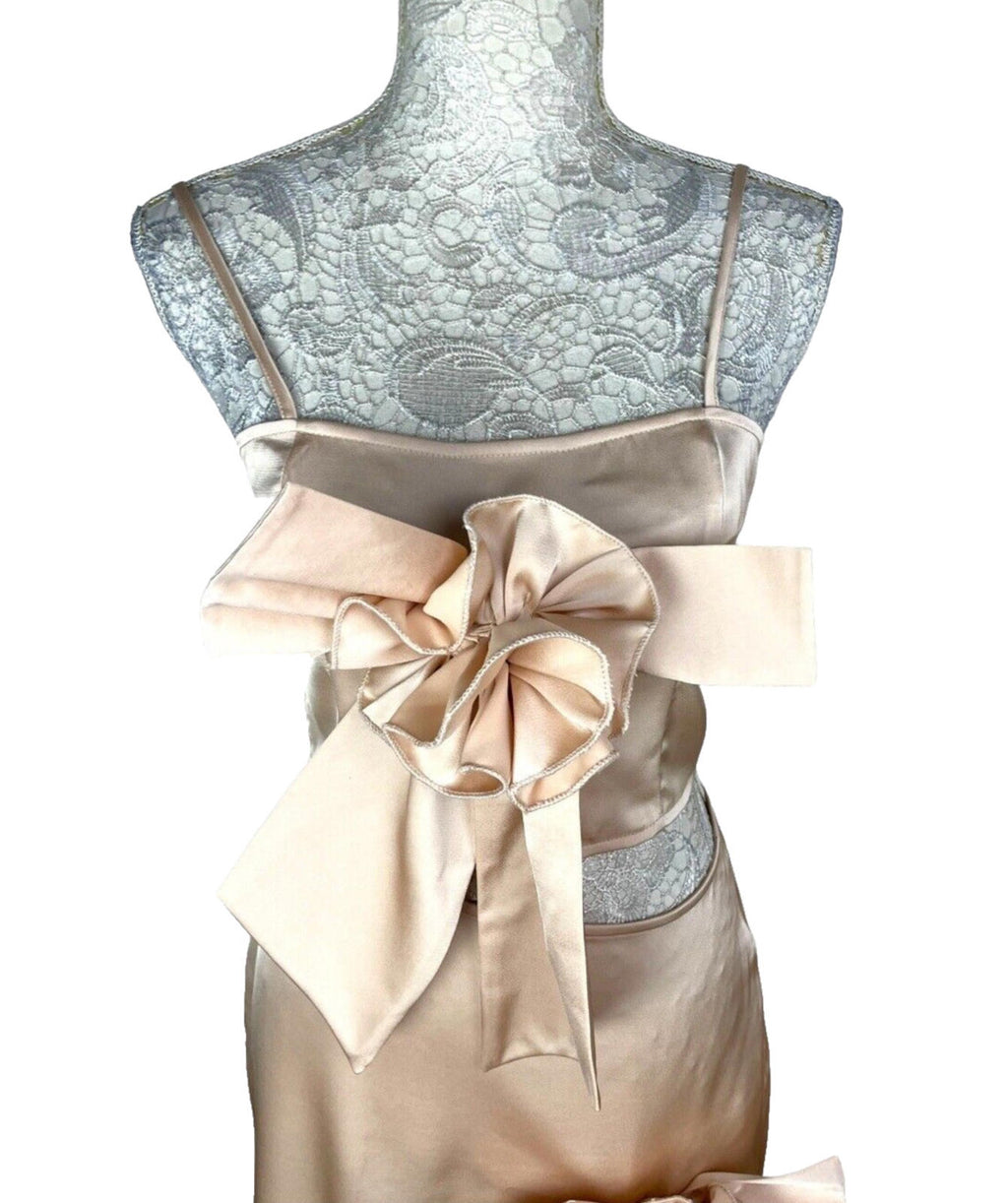 Pretty Little Thing Skirt & Crop Top Women's UK Size 8 Sculptural Petal Satin