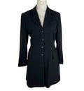 Ego Blazer Jacket Retro Long Black Shoulder Pads Women’s UK Size 10