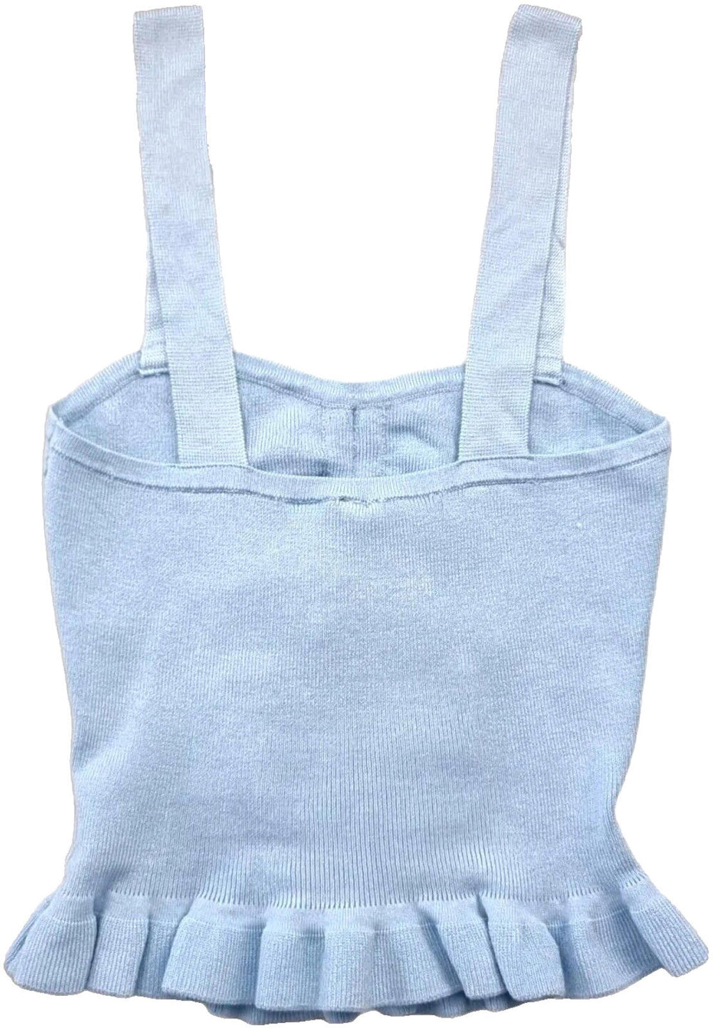 Divided Knit Vest Cami Crop Top Thrill Bow Detail Blue Women's UK Size XS