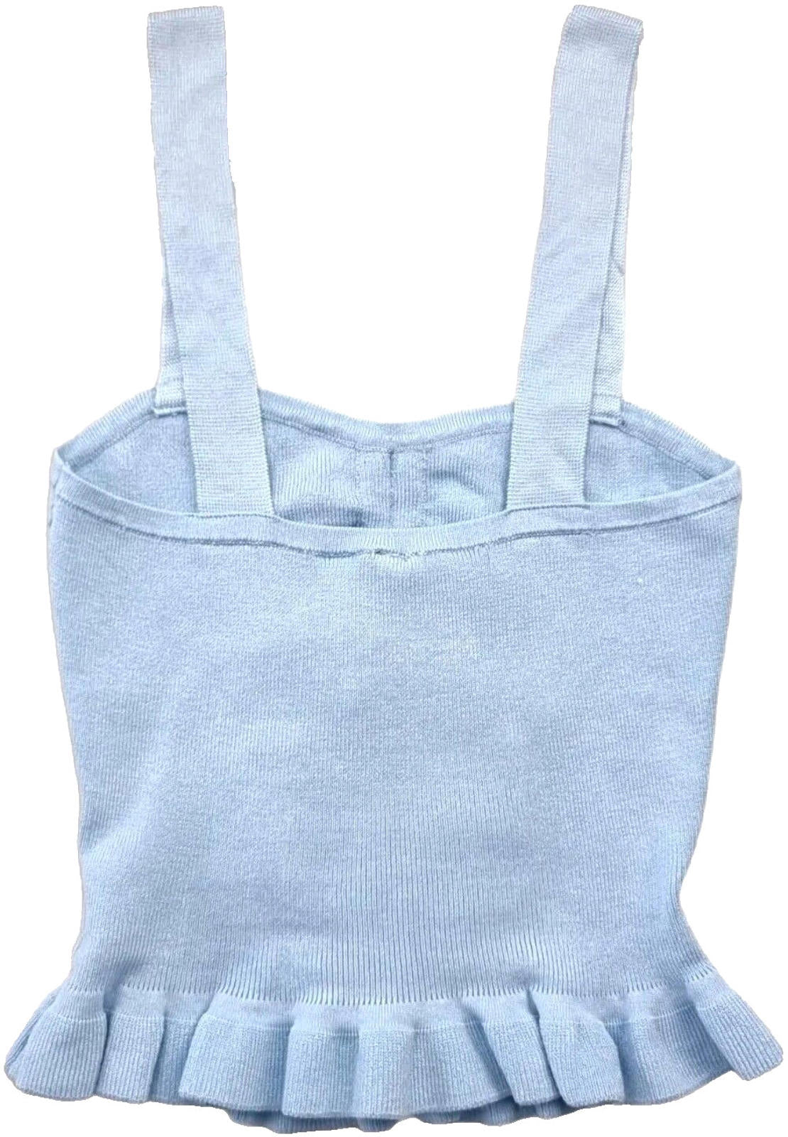 Divided Knit Vest Cami Crop Top Thrill Bow Detail Blue Women's UK Size XS