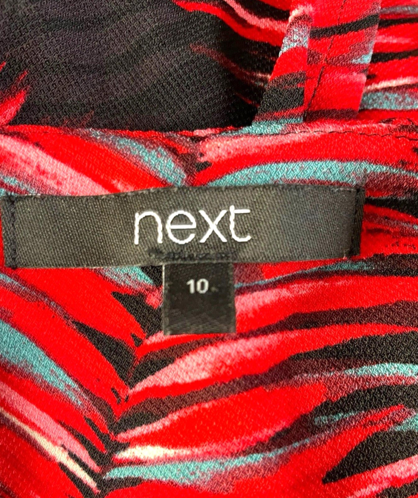 Next Red Leaf Print Tank Top Blouse Square Neck Summer Women’s UK Size 10