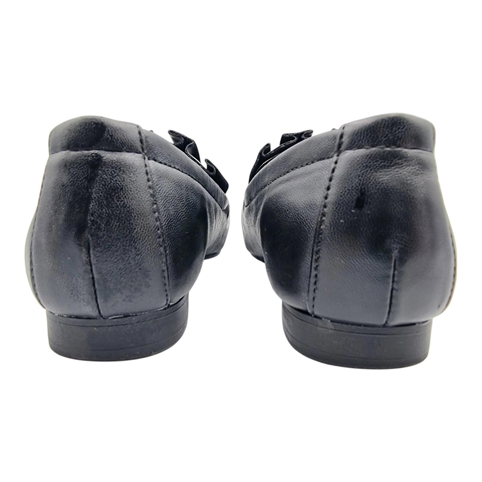 Miss KG Black Slip On Flat Shoes Flats Pleated Nicky Design Women's UK Size UK 3