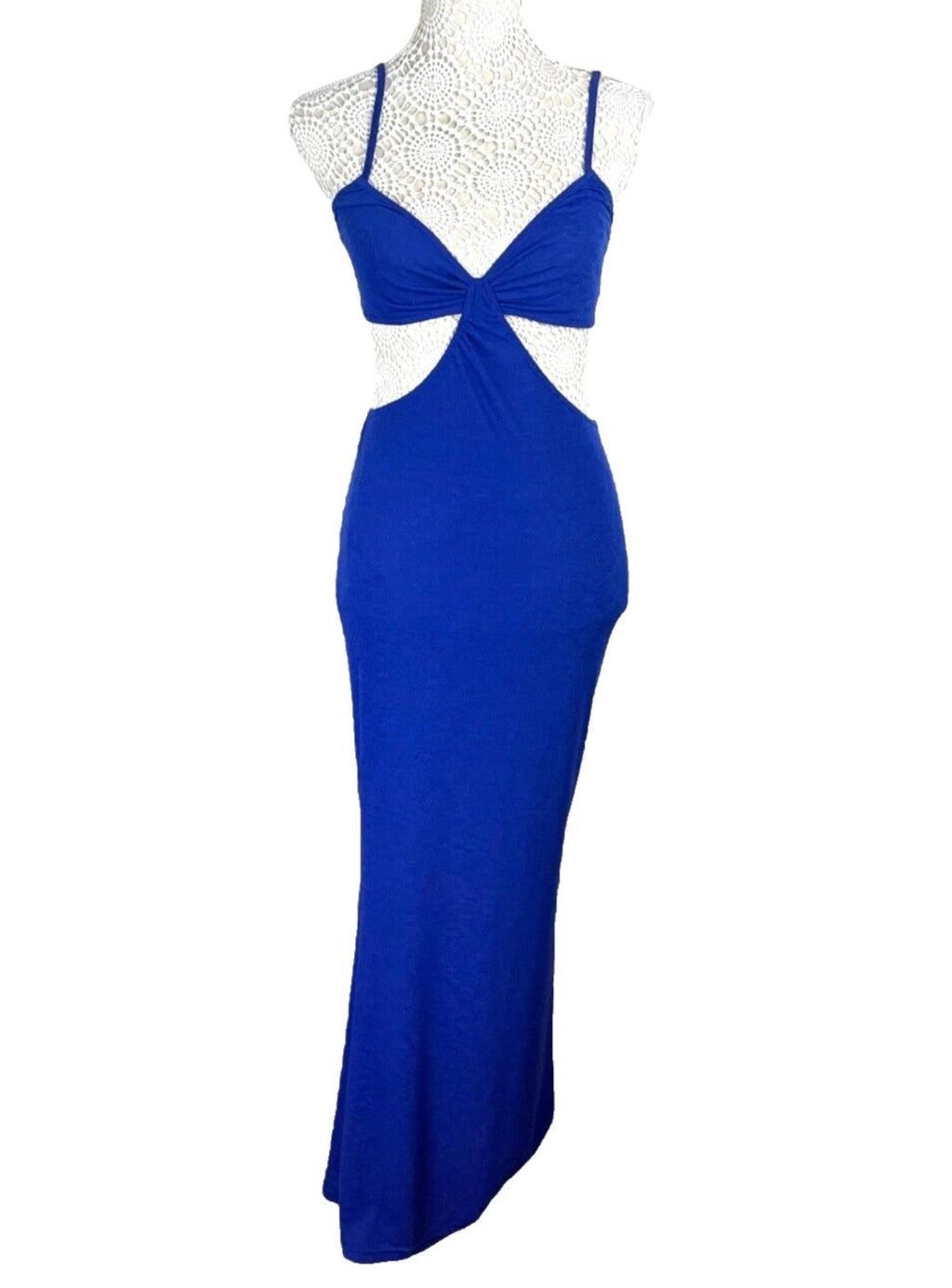 Cutaway Maxi Dress Blue Cut Out Design Summer Women’s UK Size 8