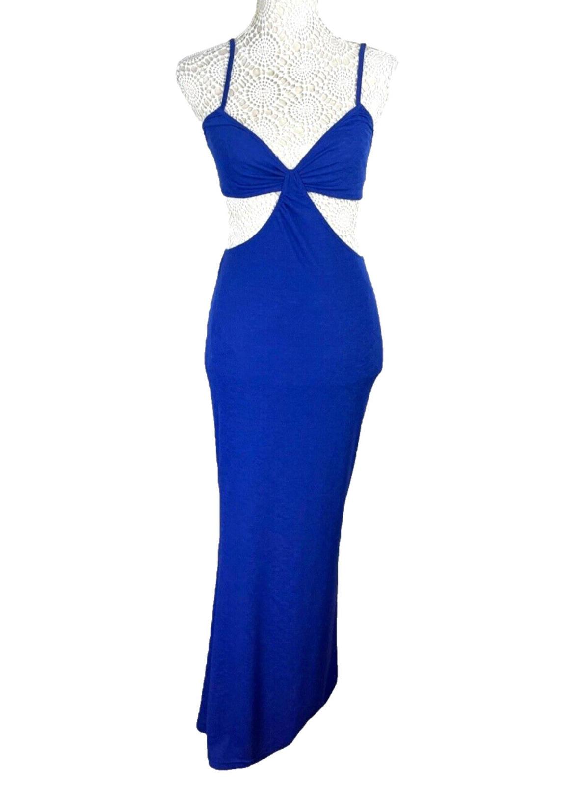 Cutaway Maxi Dress Blue Cut Out Design Summer Women’s UK Size 8