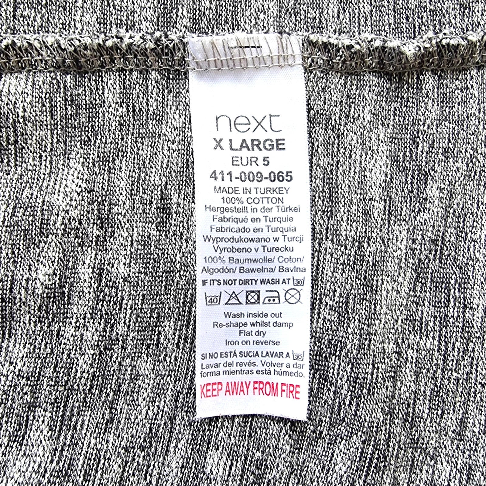 Next T-Shirt Grey San Francisco Slim Fit Crew Neck 100% Cotton Men's UK Size XL