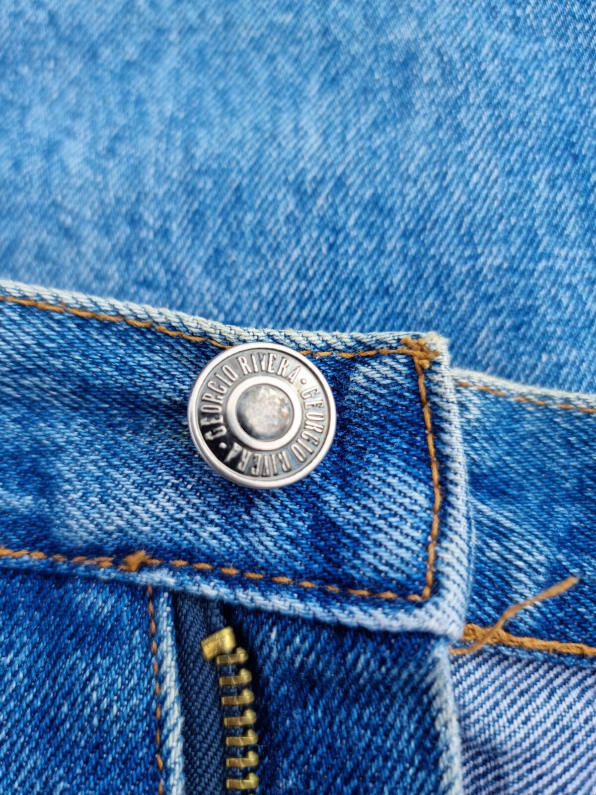 Georgio Rivera Retro Jeans Men's UK Size W30 L30 Blue Denim Straight Leg 90's