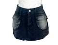 Dark Denim Cargo Mini Skirt Black Women's UK Size 8