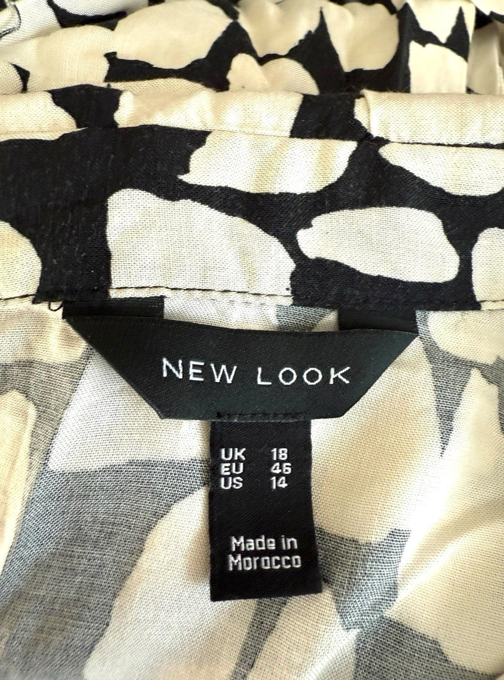 New Look Abstract Print Mini Shirt Dress Women’s UK Size 18 Belted Knee Length