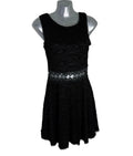 AX Paris Black Lace Dress Knee Length Cut Out Waistband Women’s UK Size 8