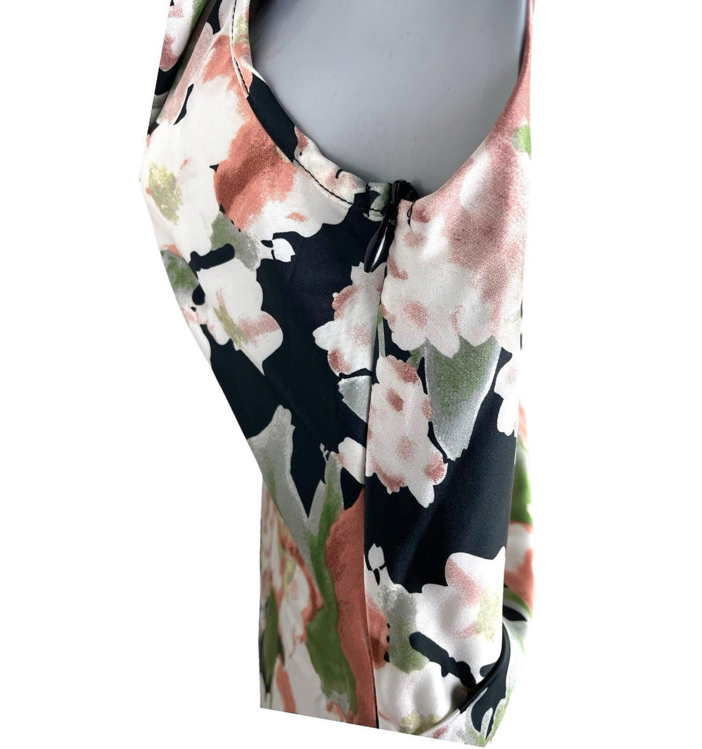 Boohoo Satin Floral Occasion Dress Maxi Cowl Neck Women’s UK Size 8