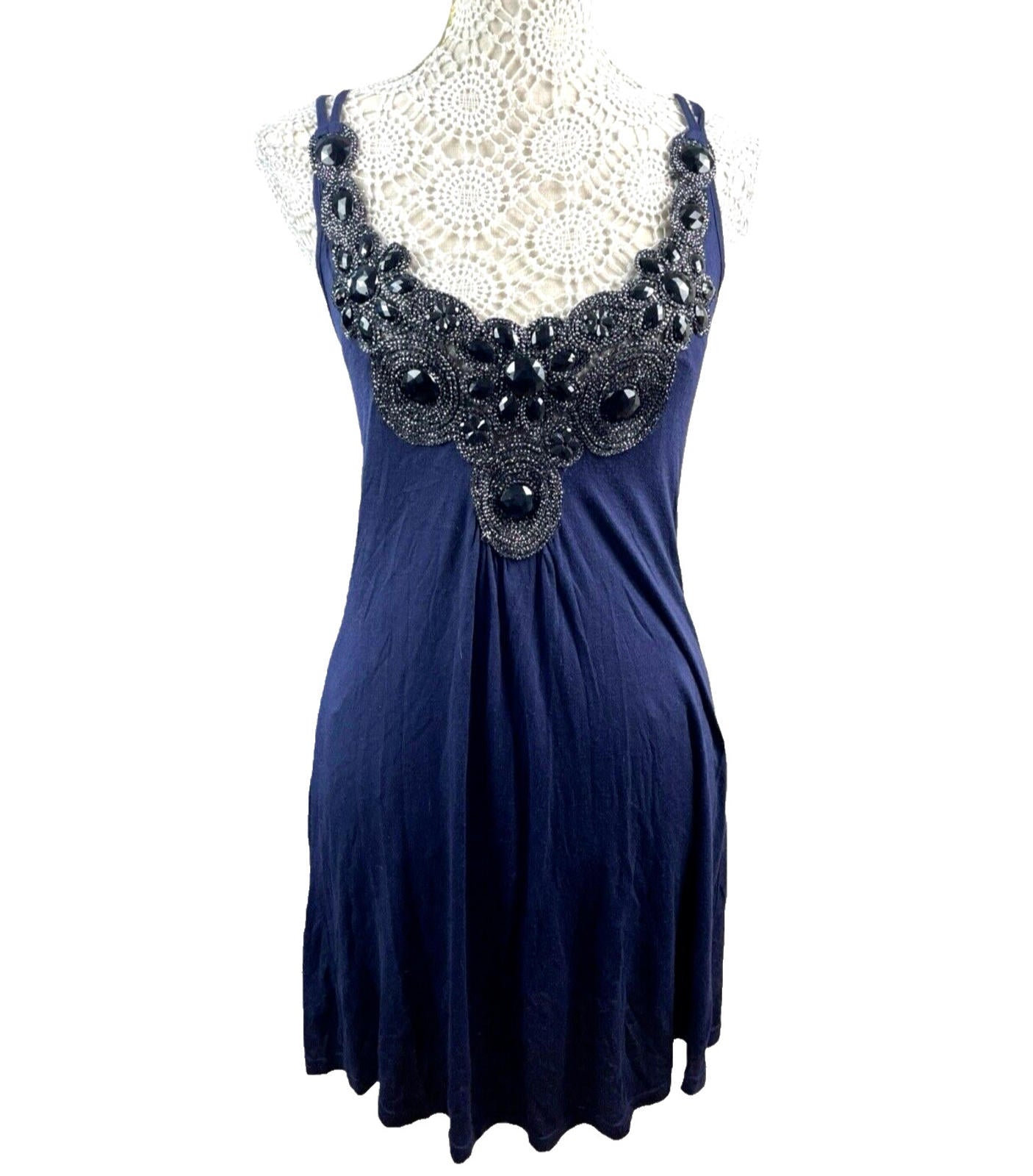 Little Mistress Evening Dress Navy Embellished Women’s UK Size UK Size 10