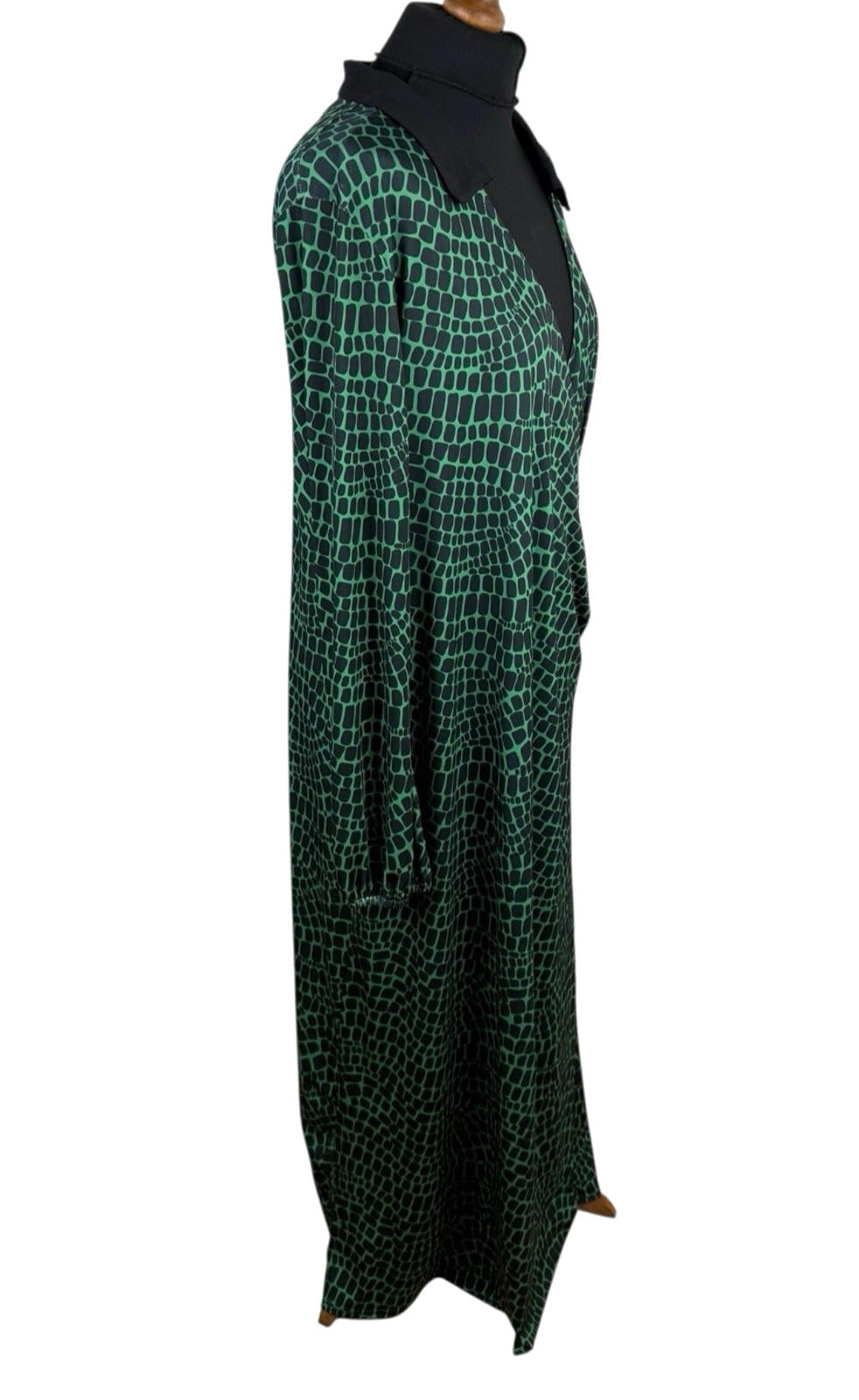 Lipsy London Green Midi Dress Collared Belted Stretch Women’s UK Size 20