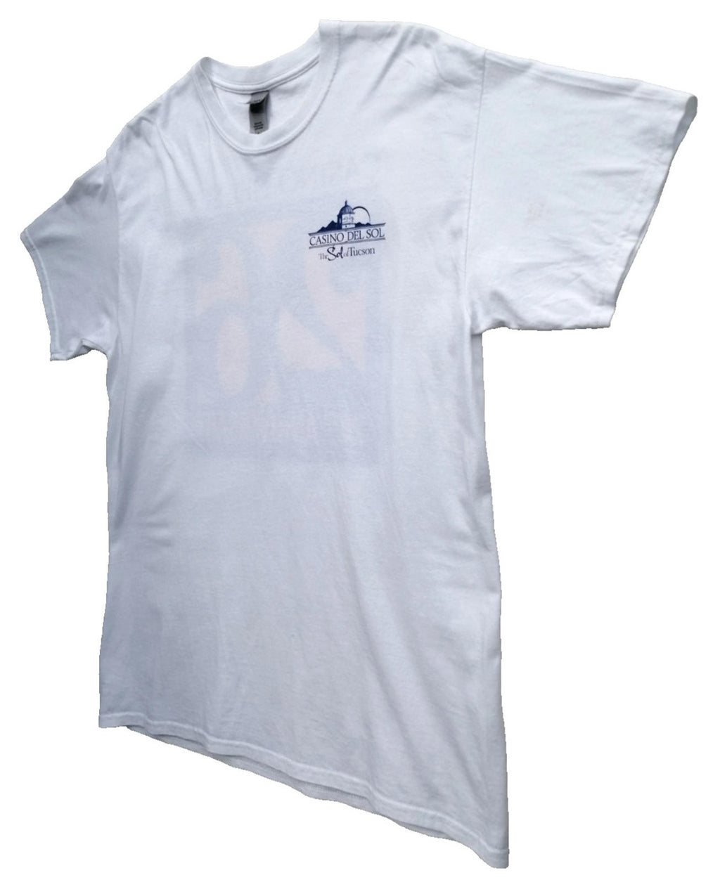 Graphic Print T-Shirt Men's US Size L White Crew Neck 100% Cotton