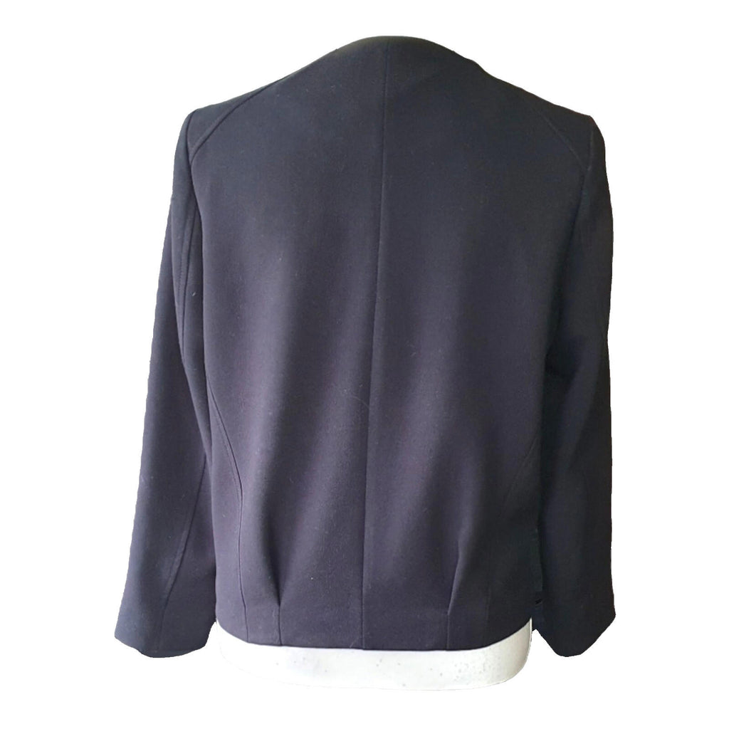 Top Shop Black Crop Jacket Pockets Zip Front Women's UK Size 8