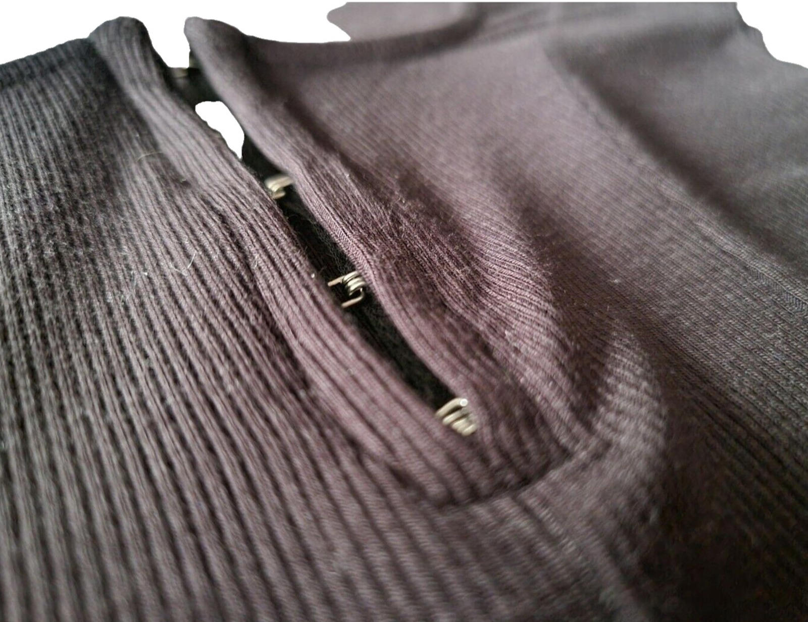 Stradivarius Crop Top Ribbed Black Clasp Fasten Women's UK Size XS