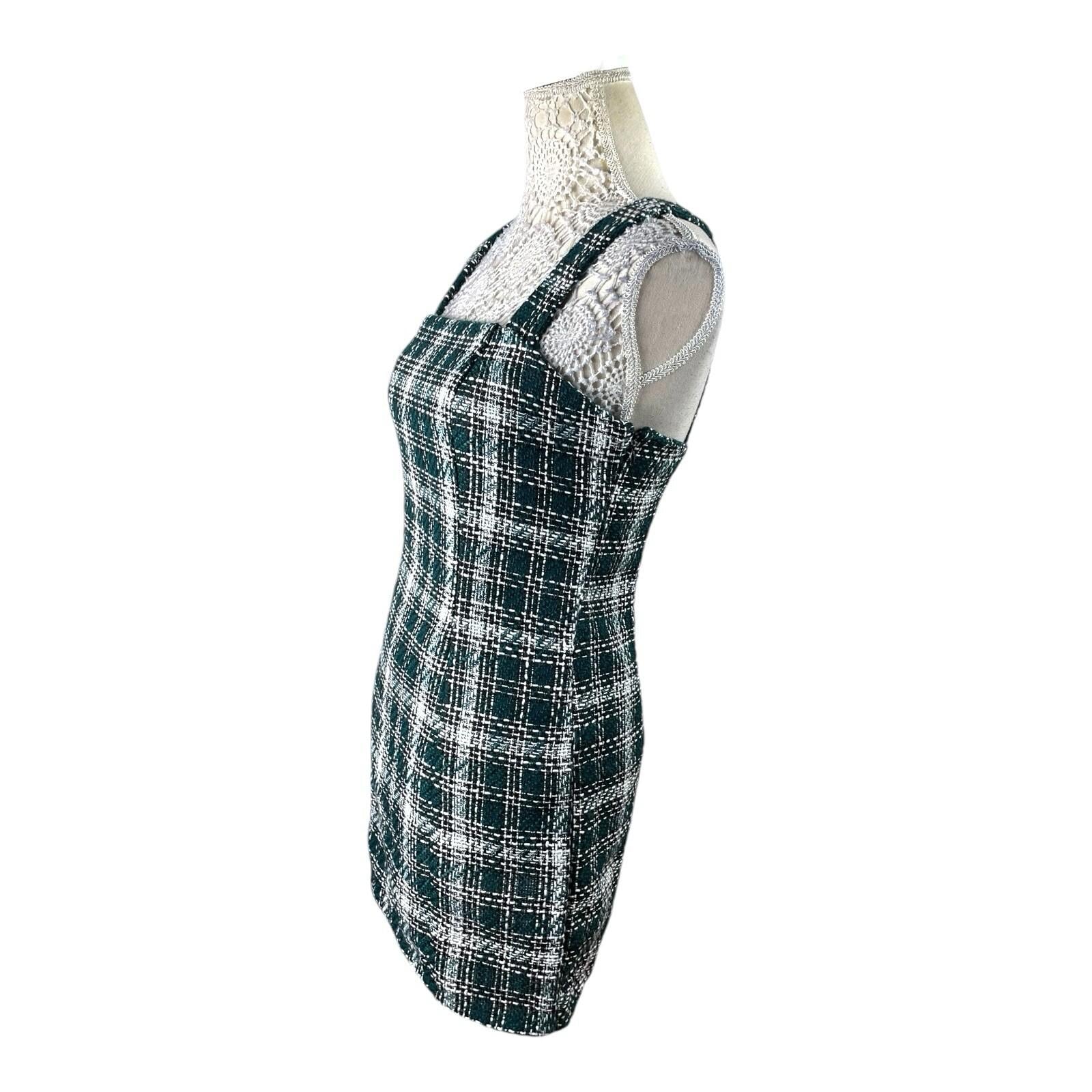 New Look Green Check Pinafore Dress Midi PETITE Women’s UK Size 8