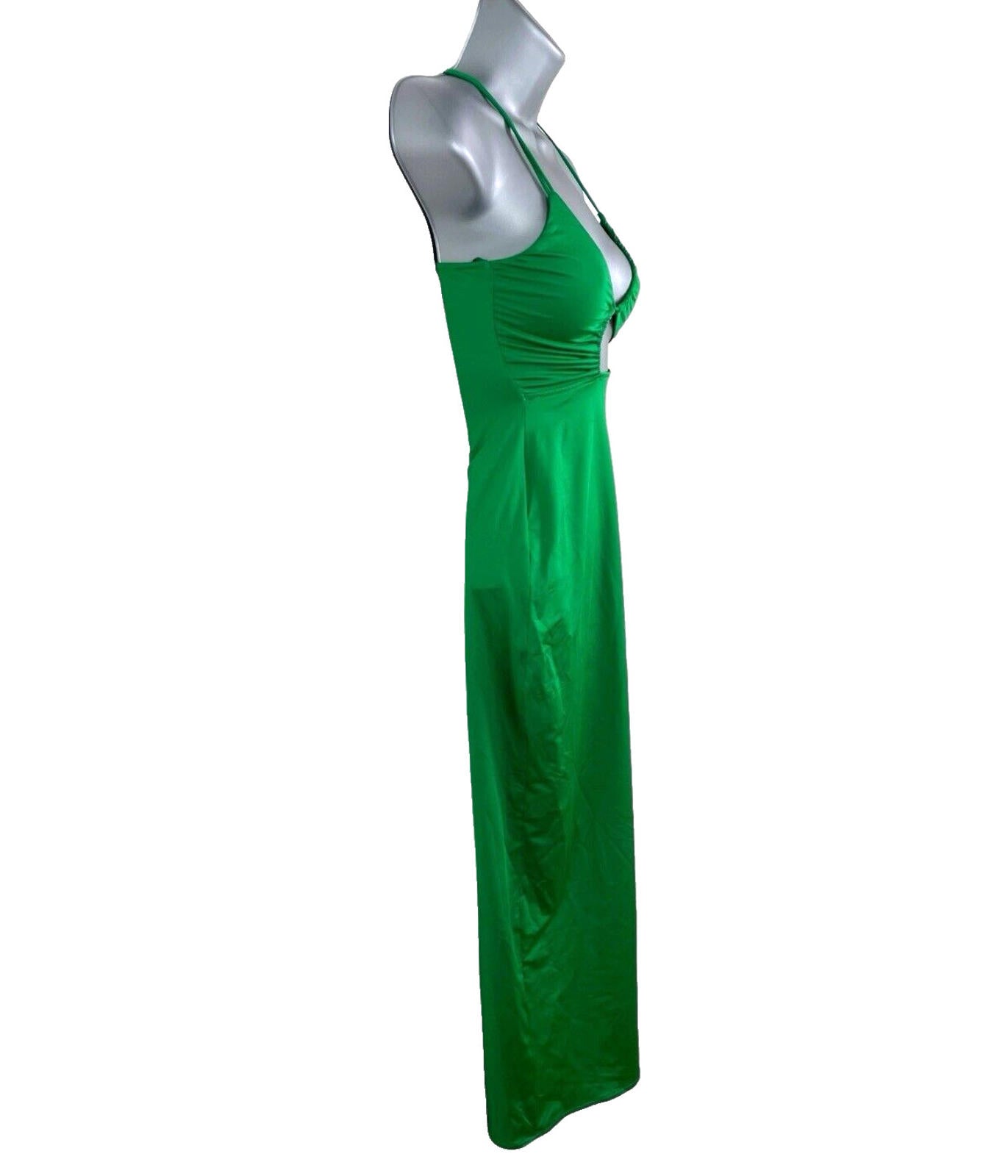 Pull & Bear Green Sleeveless Maxi Dress with Cutout Detail