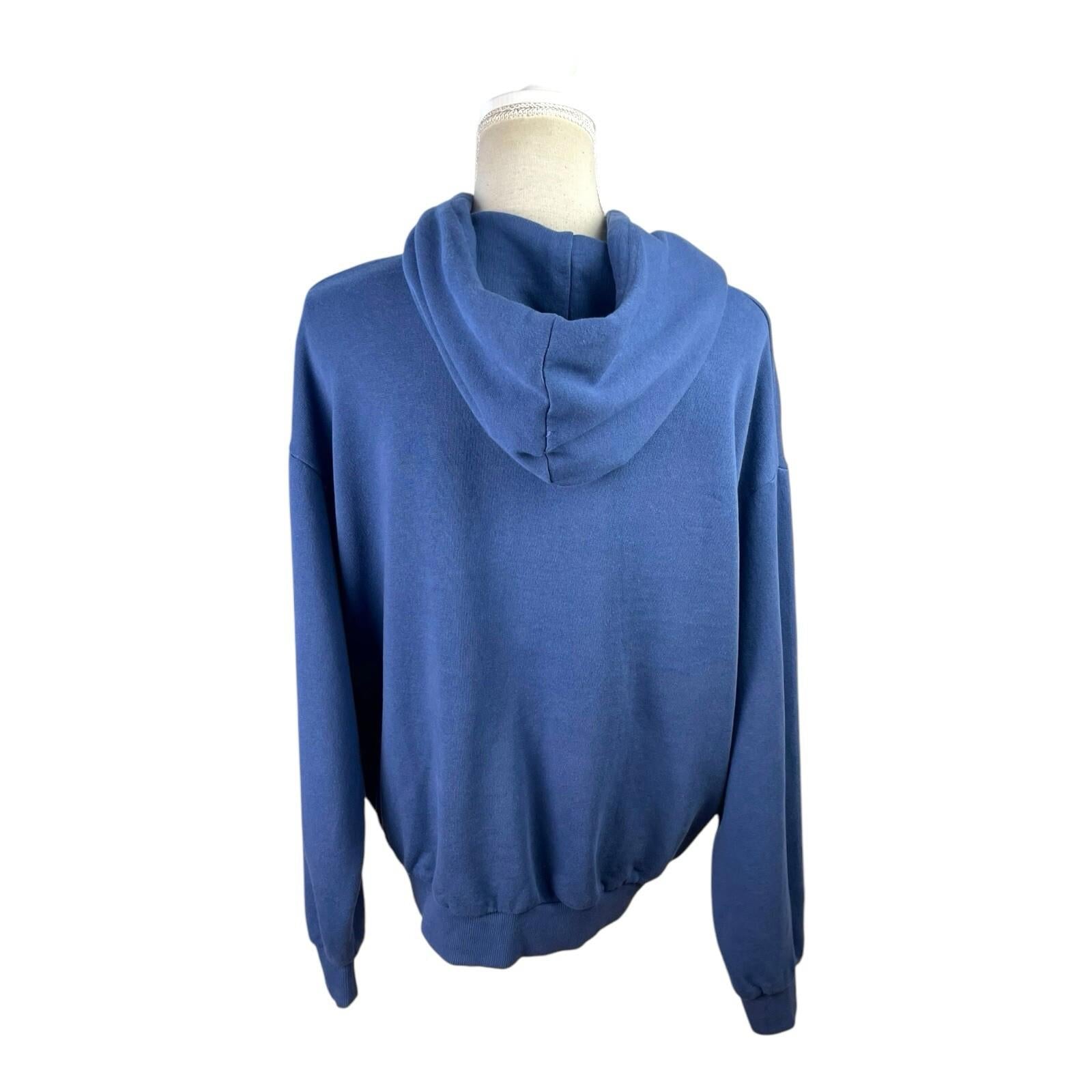 Pull&Bear Pacific Republic Navy Blue Boston Hoodie Oversized Women’s UK Size XS
