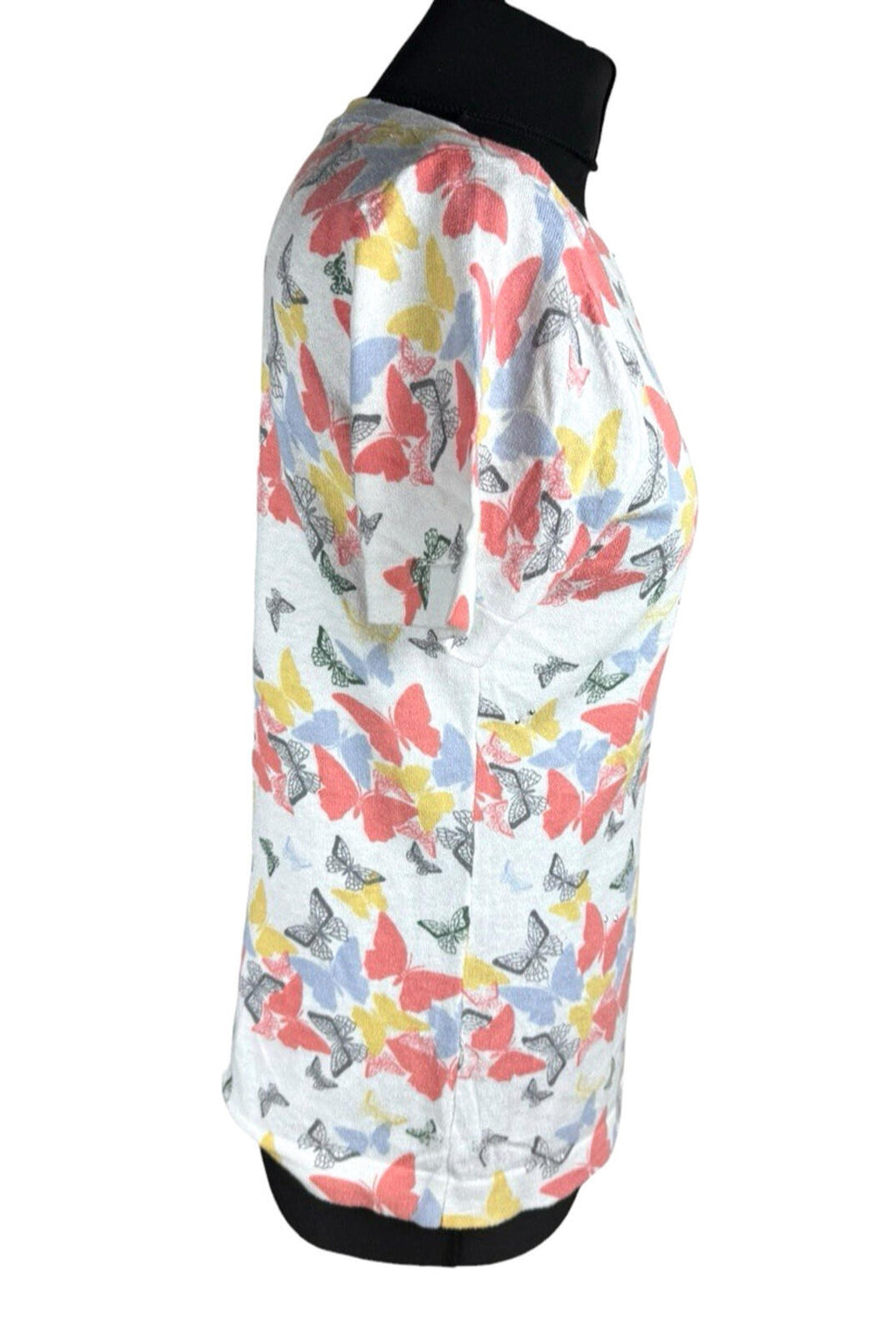 Next Butterfly Print T-Shirt Top Women’s UK Size 12 Multi-Color Studded Accents