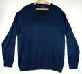 Nautica Jumper Men's UK Size L Blue Long Sleeve 100% Cotton Easy Care V-Neck