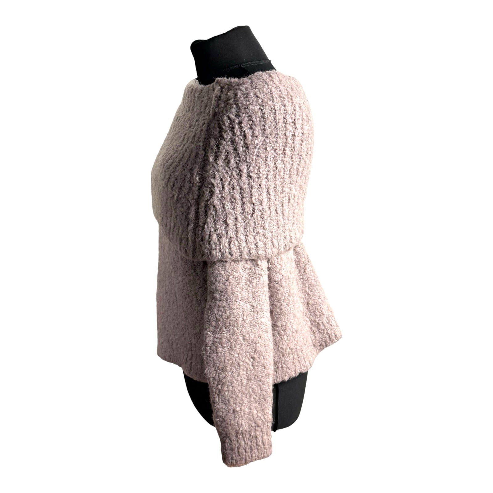 Papaya Off Shoulder Jumper Women’s UK Size M Wool Effect 3/4 Sleeve Dusky Pink