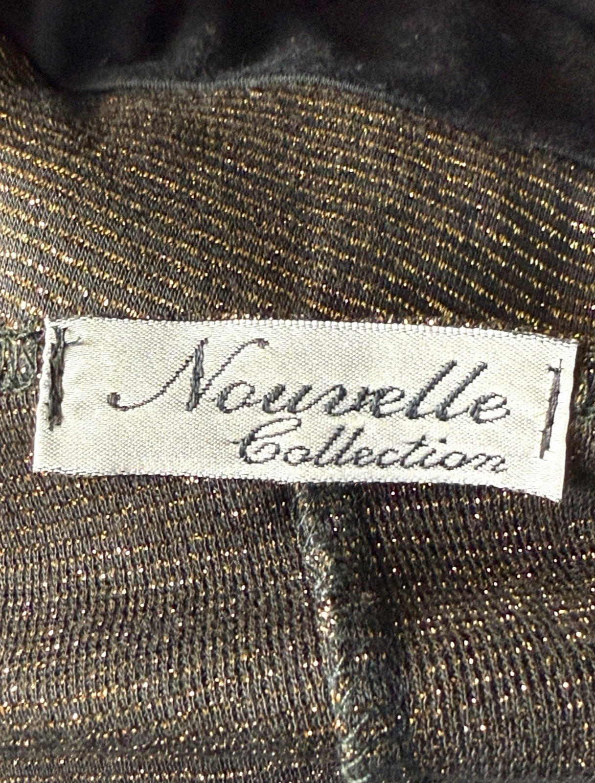 Nouvelle Collection Gold Sparkle Top Long Sleeve Relaxed Fit Women’s UK Size M