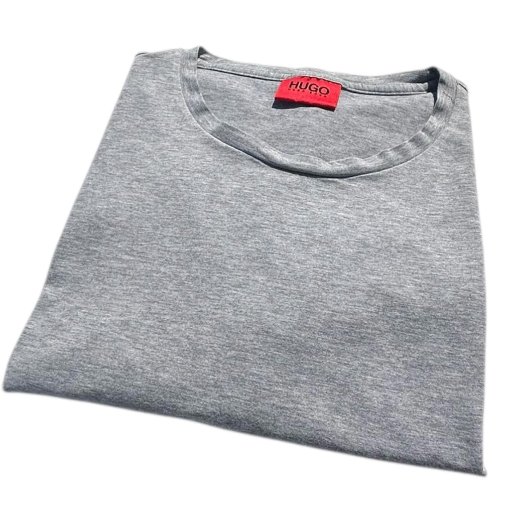 Hugo Boss T-Shirt Men's UK Size L Grey Short Sleeve Solid Crew Neck