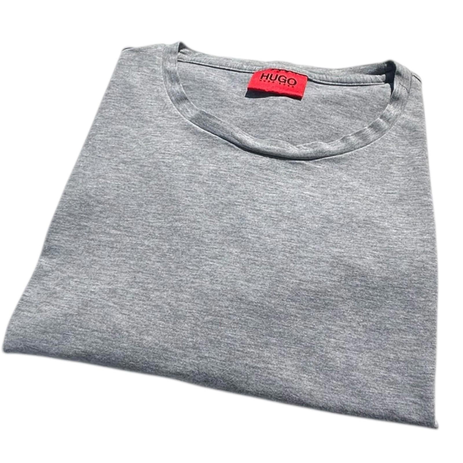 Hugo Boss T-Shirt Men's UK Size L Grey Short Sleeve Solid Crew Neck
