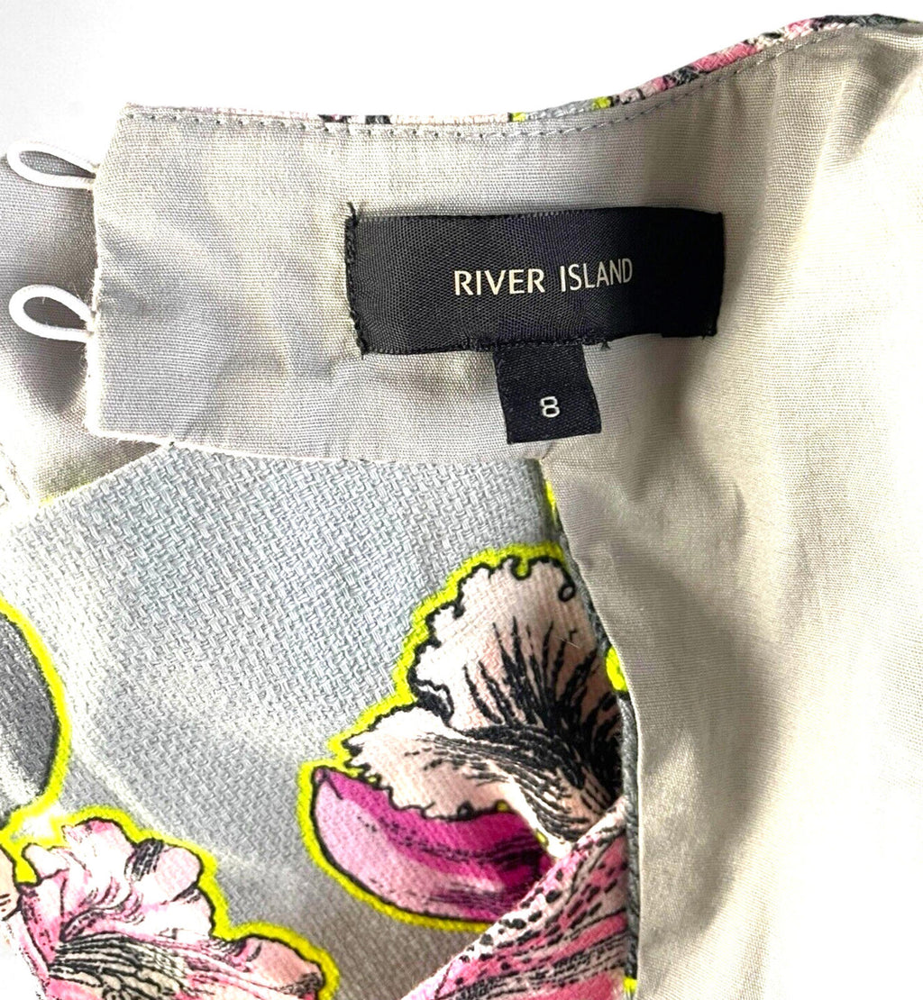 River Island Playsuit Cut Out Back Floral Women’s UK Size 8