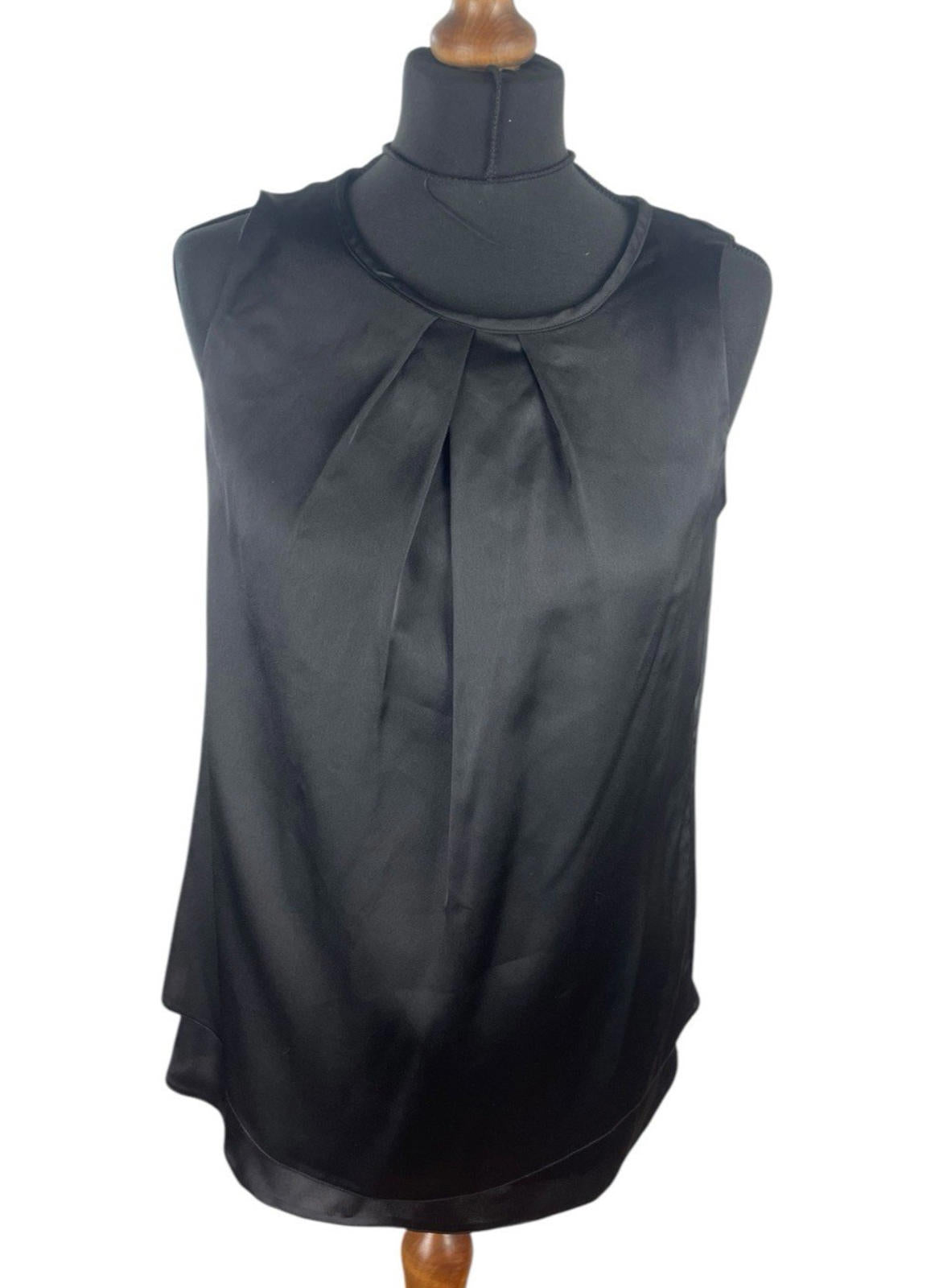 Paraphrase Black Silk Effect Tank Top Women’s UK Size S