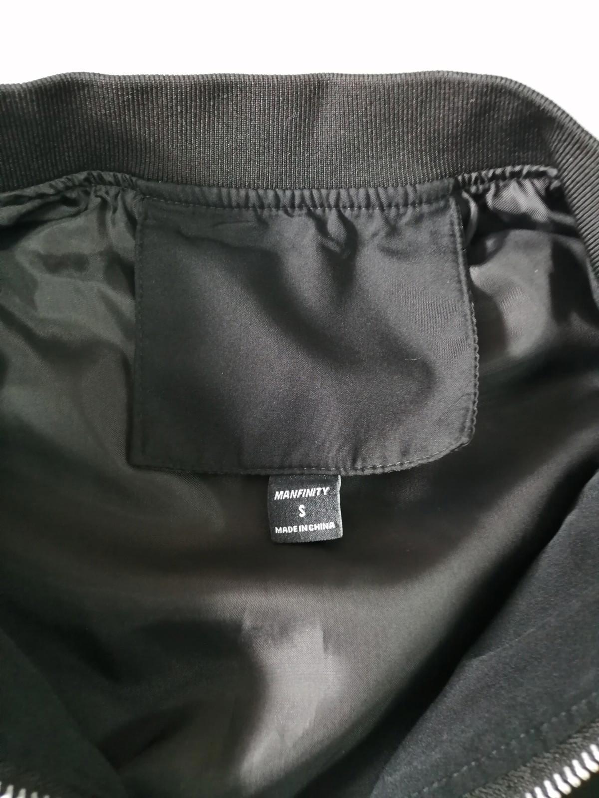 Manfinity Bomber Jacket Men's UK Size S Black Coat Zip Pockets