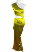 Figa Green Satin Maxi Dress Cut Out Design Women’s UK Size 8