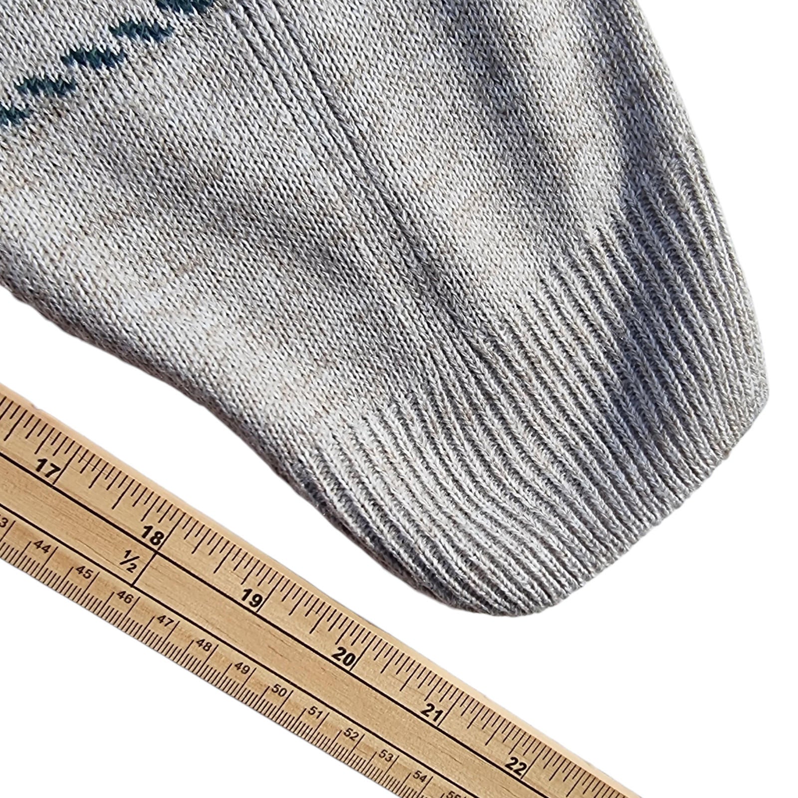BHS Knit Jumper Men's UK Size L Beige Striped 100% Acrilic V-Neck