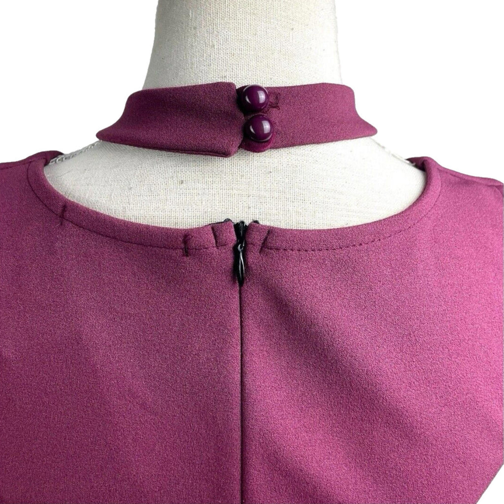 Missguided Burgandy Midi Dress Cross Neck Design Women’s UK Size 12