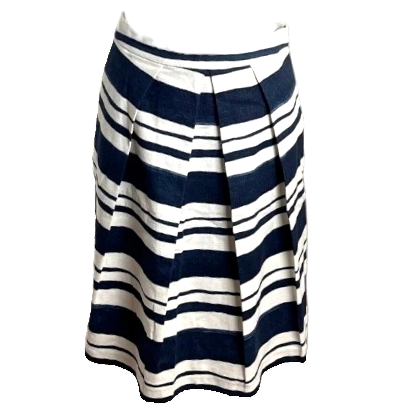 Zara Stripe Skirt High Waist Pleated Women's UK Size M (10)