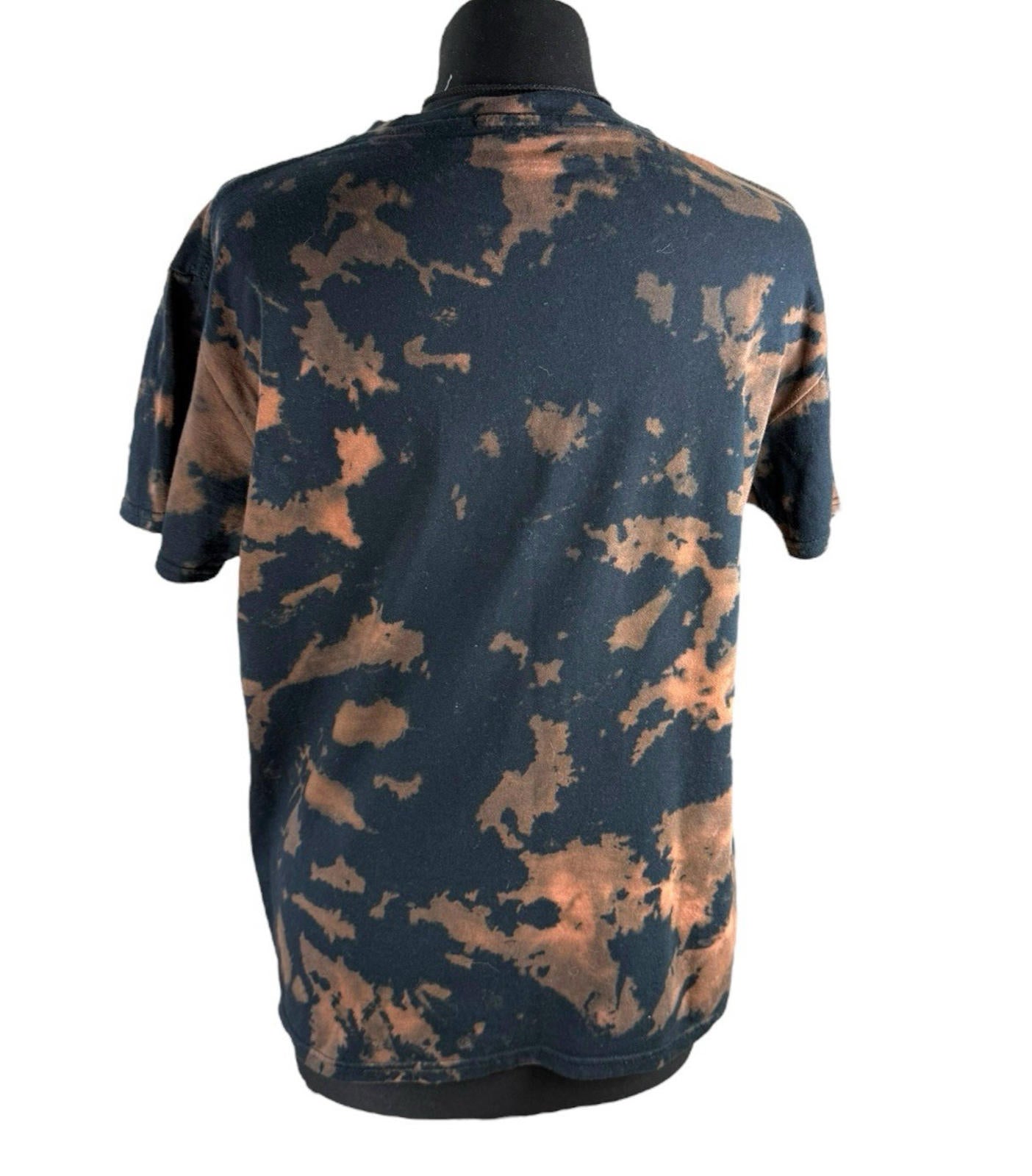 Tie-Dye Graphic Print T-Shirt Women’s UK Size S Black Brown Michigan Crew Neck